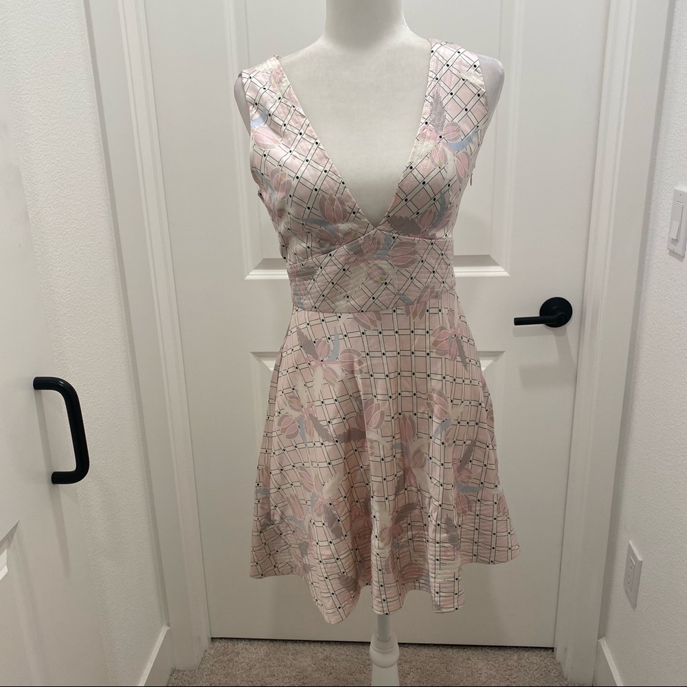 Cynthia Rowley pink, white and black classic dress